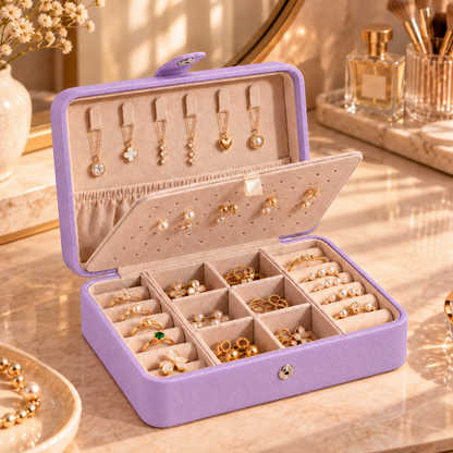 Grande boîte à bijoux compartimentée