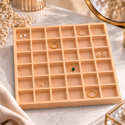Plateau à bijoux en bois compartimenté