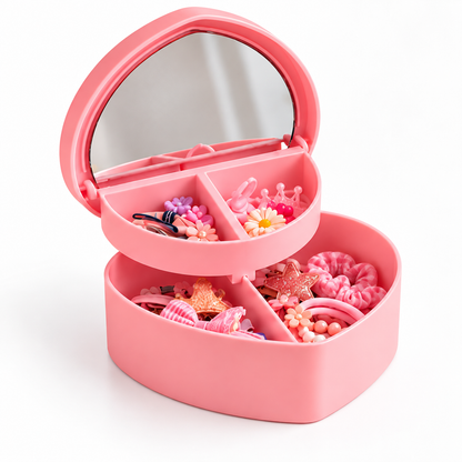 Boîte à bijoux enfant avec miroir et rangements intérieurs