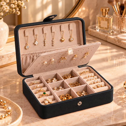 Grande boîte à bijoux compartimentée