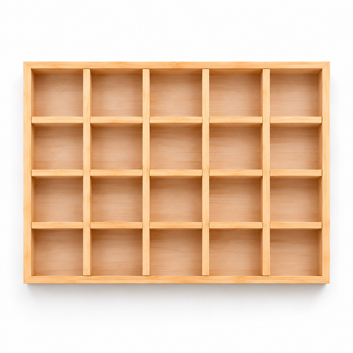 Plateau à bijoux en bois avec multiples cases de rangement
