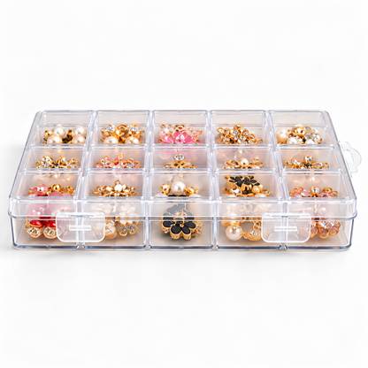 Boîte transparente compartimentée pour organiser bijoux et petits accessoires