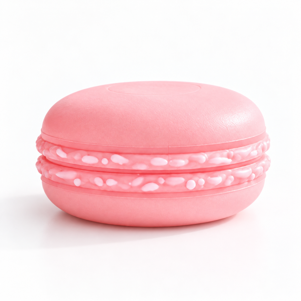Petite boîte à bijoux enfant rose en forme de macaron