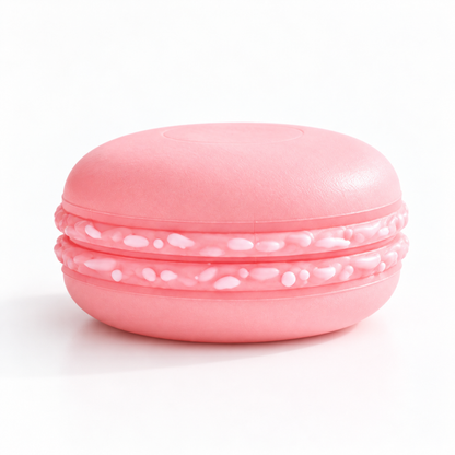 Petite boîte à bijoux enfant rose en forme de macaron