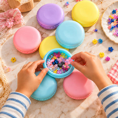Petites boîtes à bijoux enfant colorées utilisées pour organiser des accessoires