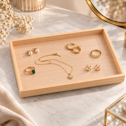 Plateau à bijoux en bois compartimenté